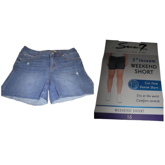 Seven7 Wildfire Stretch Denim Weekend Short, SZ 16, Cut-Offs, Sits at the Waist - Picture 1 of 9